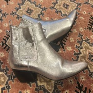 Jeffrey Campbell Silver ankle boots 6.5